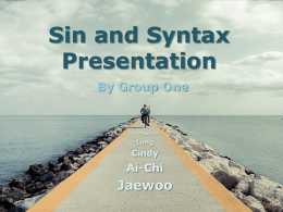 Sin and Syntax Presentation