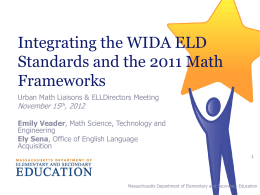 Integrating WIDA ELD Standards to Differentiate