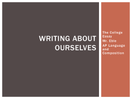 Writing about ourselves