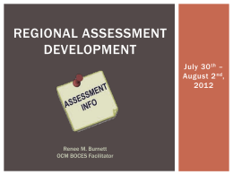 Regional assessment development