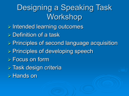 Designing a Speaking Task
