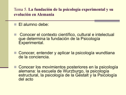 Tema 5. La fundación de la psicología experimental