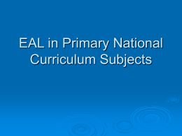 EAL in Primary National Curriculum Subjects -