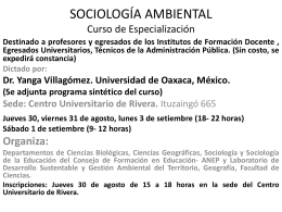 SOCIOLOGÍA AMBIENTAL Curso de Especialización