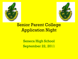 Senior Parent Night - Lenape Regional High School