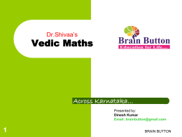 Dr.Shivaa’s Vedic Maths