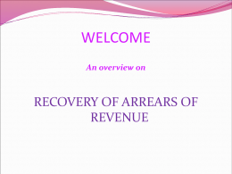 RECOVERY OF ARREARS OF REVENUE