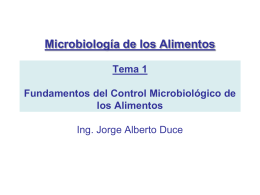Microbiología de los Alimentos Tema 1 Fundamentos