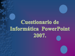 Cuestionario de computación sobre PowerPoint.