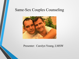 SAME-SEX COUPLES COUNSELING