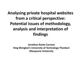 Analysing private hospital websites from a