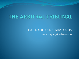 THE ARBITRAL TRIBUNAL