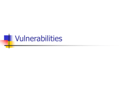 Vulnerabilities - University of Wolverhampton