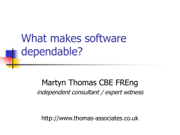 What makes software dependable?