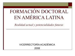 PROGRAMAS DE DOCTORADO EN AMÉRICA LATINA