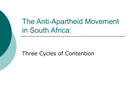 The Anti-Apartheid Movement in South Africa: