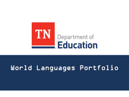 World Languages Portfolio Model - TEAM
