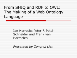 Ontology Languages - Brigham Young University