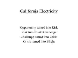 The California Electricity Crisis Prepared the