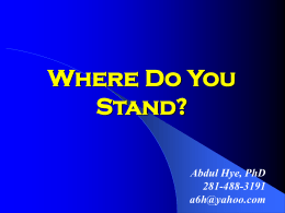 Where do we stand? - Prophet Muhammad (S.A.W.) for