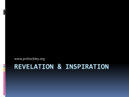Revelation & Inspiration