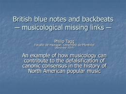 British blue notes and backbeats ─ musicological