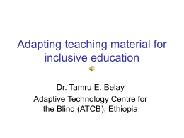 Adapting teaching material for inclusive education