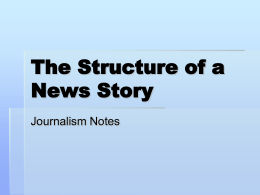 The Structure of a News Story - Tri