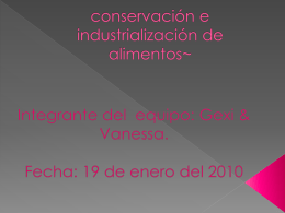 conservación e industrialización de alimentos~