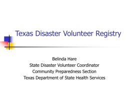 Texas Disaster Volunteer Registry