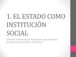 EL ESTADO COMO INSTITUCIÓN SOCIAL