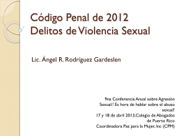 Código Penal de 2012Delitos de Violencia Sexual