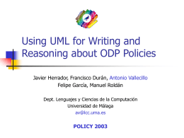 Using UML for Writing and Reasoning about ODP