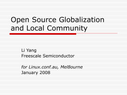 Open source Globalization and Local Helper -
