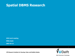 Spatial DBMS Research