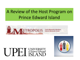 A Review of the Host Program on Prince Edward