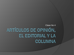 Artículos de opinión, el editorial y la columna