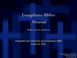 Evangelismo Bíblico Personal Bases y pasos