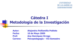 Cátedra 1 Metodología de la Investigación