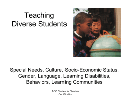 Teaching with Diversity in the Classroom -