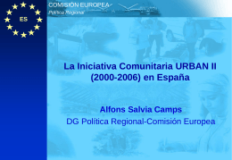 La Iniciativa Comunitaria URBAN II (2000