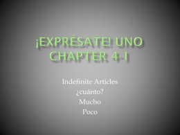 ¡Exprésate! UNO Chapter 4-1