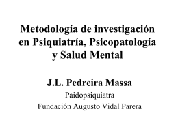 Metodología de investigación en Psiquiatría,