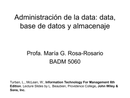 Administración de la data: data, bancos de datos y