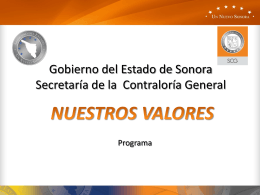 Gobierno del Estado de Sonora Secretaría de la