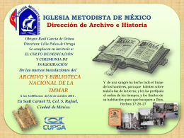 IGLESIA METODISTA DE MÉXICO Dirección de Archivo e