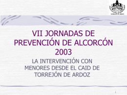 VII JORNADAS DE PREVENCIÓN DE ALCOCON 2003