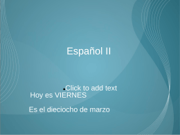 Español II - PlanbookConnect