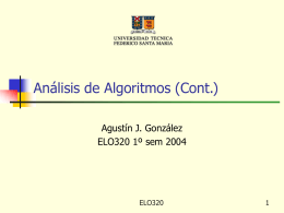Análisis de Algoritmos (cont.)