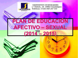 PLAN DE EDUCACIÓN AFECTIVO – SEXUAL (2012 – 2013)